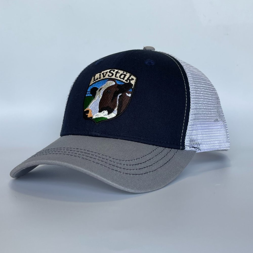 LIVSTAK TRUCKER HAT, COW DESIGN, ADJUSTABLE SNAPBACK, FASHION CAP, V1LVK01